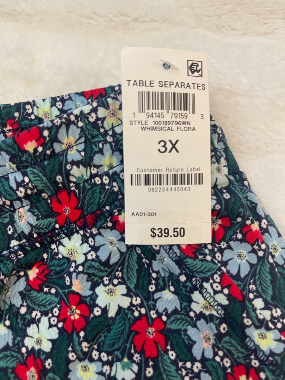 State Of Day Printed Jogger Pajama Pant Green Floral 3XL - Picture 9 of 10